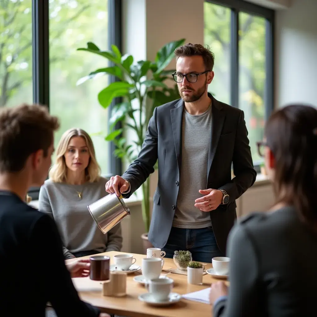 Homme actif en plein air, buvant du thé pour recharger son énergie.